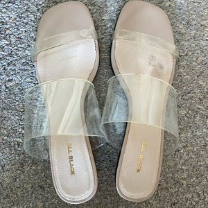 All Black Vinyl Clear Wedge - Size 37.5
